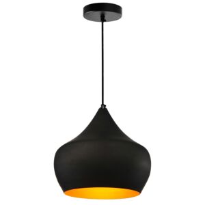 CWI Lighting Dynamic 1 Light Down Pendant with Black finish