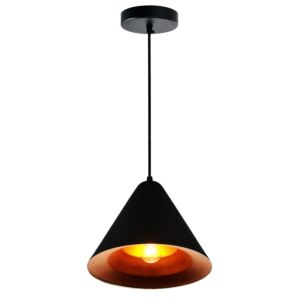 CWI Lighting Keila 1 Light Down Pendant with Black & Gold finish