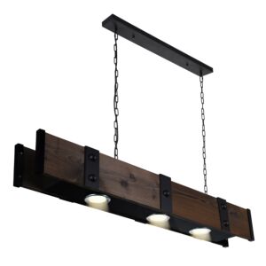 Pago 3-Light LED Island Chandelier in Black