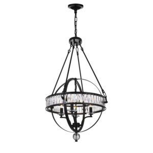 CWI Arkansas 4 Light Chandelier With Black Finish