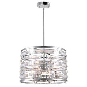 CWI Lighting Petia 4 Light Drum Shade Chandelier with Chrome finish