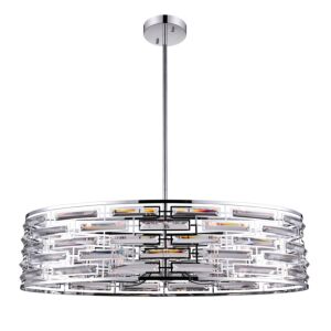 CWI Lighting Petia 8 Light Drum Shade Island Light with Chrome finish