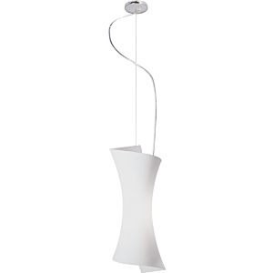 ET2 Conico 8.5 Inch Opal White Glass Pendant in Satin Nickel