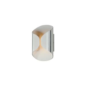 Folio 2-Light LED Outdoor Wall Lamp in Satin Aluminum with White