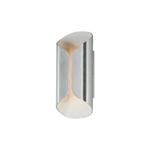 Folio 2-Light LED Outdoor Wall Lamp in Satin Aluminum with White