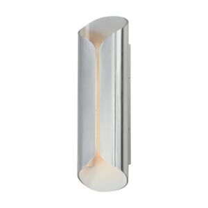 Folio 2-Light LED Outdoor Wall Lamp in Satin Aluminum with White