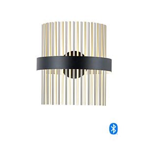 Chimes WiZ 2-Light LED Wall Sconce in Black with Satin Nickel  with  Satin Brass