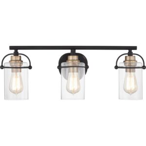 Emerson 3-Light Bathroom Vanity Light in Matte Black