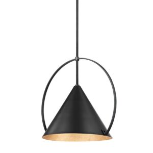 Mari 1-Light Pendant in Gold Leaf/Soft Black