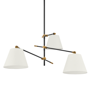 Navin 3-Light Chandelier in Patina Brass