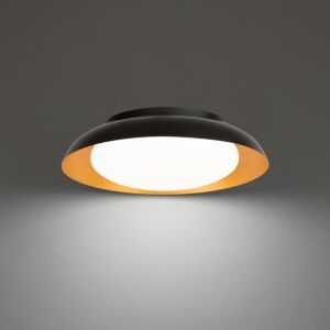 Taurus 1-Light LED Flush Mount Ceiling Light in Black with Gold