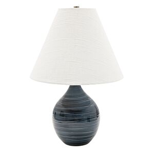 Scatchard 1-Light Table Lamp in Scored Blue Gloss