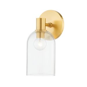 Paisley 1-Light Bathroom Vanity Light Sconce in Aged Brass