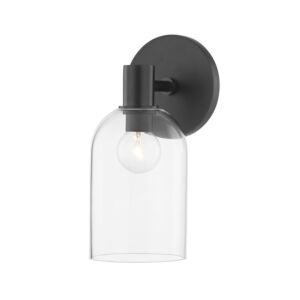 Paisley 1-Light Bathroom Vanity Light Sconce in Soft Black