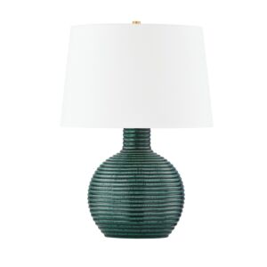 Sara 1-Light Table Lamp in Aged Brass
