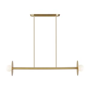 Visual Comfort Studio Nodes 2-Light Kitchen Island Light in Burnished Brass by Kelly Wearstler