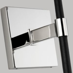Visual Comfort Studio Katie Wall Sconce in Polished Nickel And Black Leather by Ralph Lauren