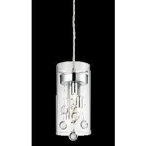 Matteo Glass-Encased Bubble Droplet 3-Light Pendant Light In Chrome