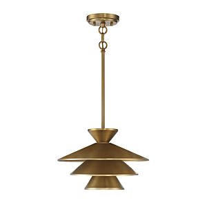 1-Light Pendant in Natural Brass