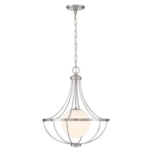 1-Light  Pendant in Brushed Nickel