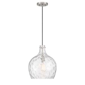 1-Light  Pendant in Brushed Nickel