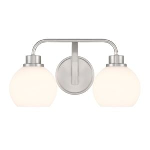 2-Light  Bathroom Vanity Light in Brushed Nickel