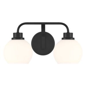 2-Light  Bathroom Vanity Light in Matte Black