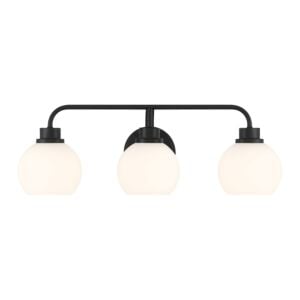 3-Light  Bathroom Vanity Light in Matte Black