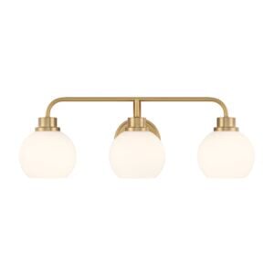 3-Light  Bathroom Vanity Light in Natural Brass