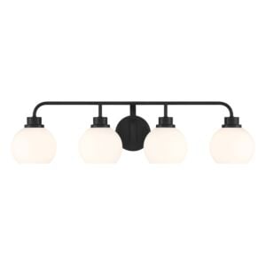 4-Light  Bathroom Vanity Light in Matte Black