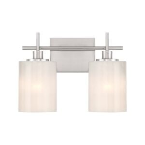 2-Light  Bathroom Vanity Light in Brushed Nickel