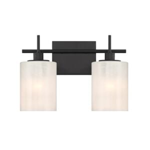 2-Light  Bathroom Vanity Light in Matte Black