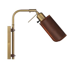 Meridian 1 Light Adjustable Wall Sconce in Natural Brass