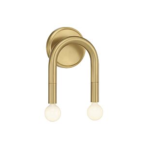 2-Light Wall Sconce in Natural Brass