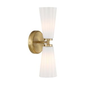 2-Light  Wall Sconce in Natural Brass