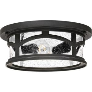 Quoizel Marblehead 13 Inch 2 Light Outdoor Flush Mount in Mystic Black