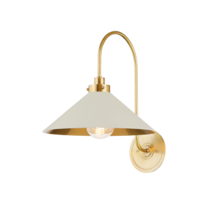 Clivedon 1-Light Sconce in Aged Brass