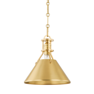 Metal No. 2 1-Light Pendant in Aged Brass