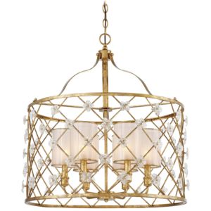 Metropolitan Victoria Park 26.5 Inch 6 Light Pendant in Elara Gold