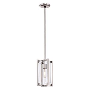 George Kovacs Crystal Clear 12 Inch Pendant Light in Polished Nickel