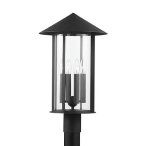 Long Beach 4-Light Outdoor Post Mount in Textured Black