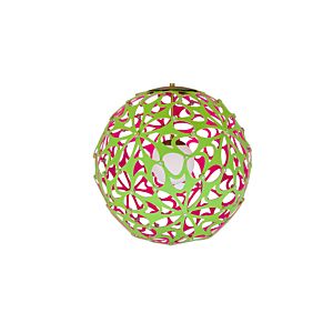 Modern Forms Groovy 48 Inch Pendant Light in Green and Pink and Brush