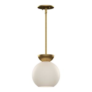 Arcadia 1-Light Pendant in Brushed Gold with Opal Glass