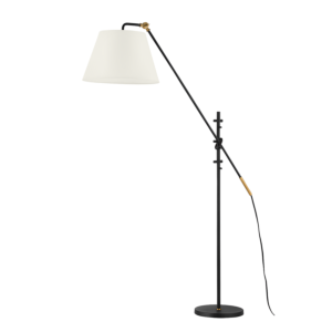 Navin 1-Light Floor Lamp in Patina Brass