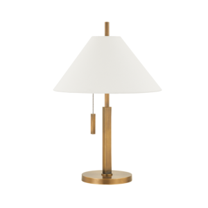 Clic 1-Light Table Lamp in Patina Brass