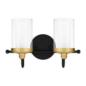 Rowland 2-Light Bathroom Vanity Light in Matte Black