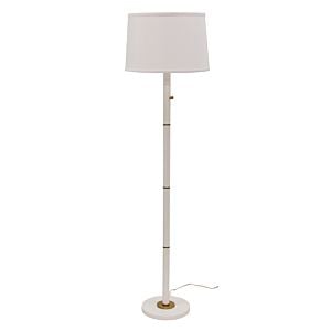 House of Troy Rupert 3 Light 62 Inch Floor Lamp in White with Weathered Brass Accents