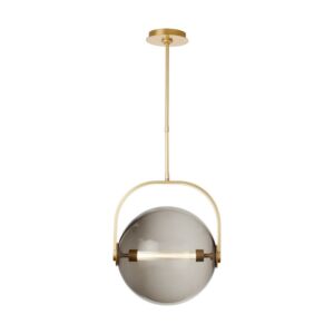 Fues 1-Light LED Pendant in Natural Brass