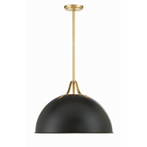Soto 1-Light Pendant in Matte Black with Antique Gold
