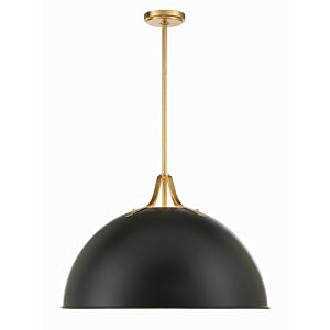 Soto 3-Light Pendant in Matte Black with Antique Gold